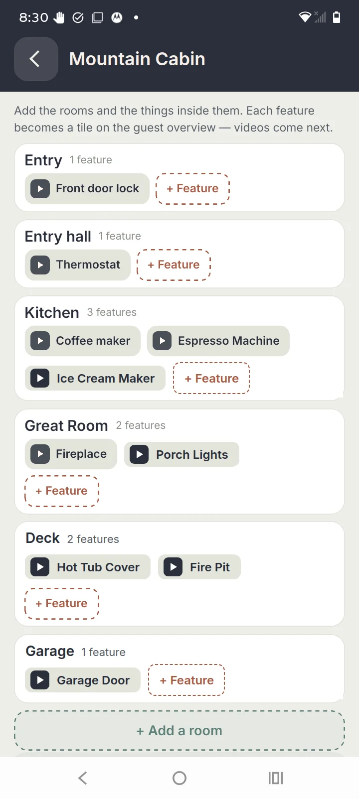 The host app room organizer