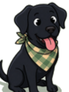 Koda, the DoorMe dog, sitting and smiling